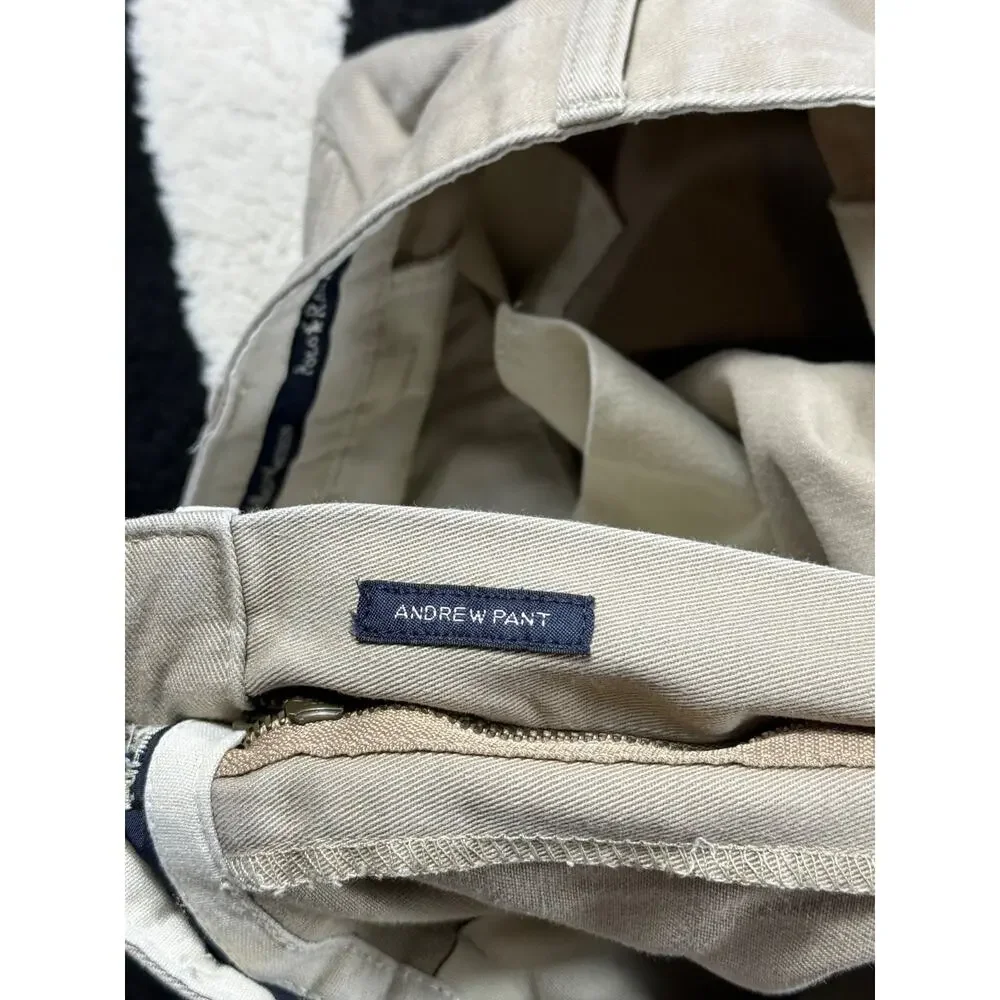 Polo Ralph Lauren Pants Mens 36x32 Andrew Pant Tan Chino Casual Cotton Preppy